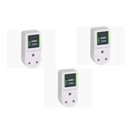 Gizzu 16A Universal Voltage Protector Plug x3